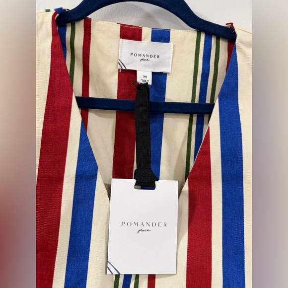 NWT Pomander Place Stripe Kira Dress M 100% Cotton Patriotic Style - Picture 8 of 11